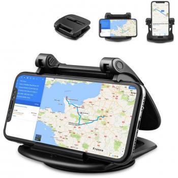 Cinati Soporte Móvil para Coche Rotación de 360 Soporte Universal Movil Coche Adecuado para el Tablero de Instrumentos, para iPhone/Samsung Galaxy/Huawei/One Plus/Sony, etc.