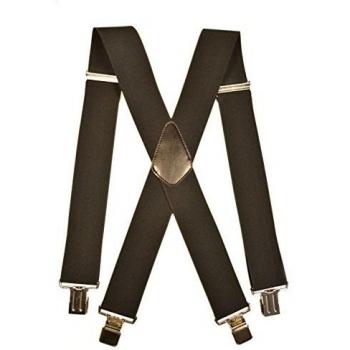Olata Tirantes Hombre, Diseño en Forma de X. Tirantes de Trabajo Resistentes. Tirantes Anchos con Bandas Elásticas Extra Anchas – 5cm. Grafito Oscuro
