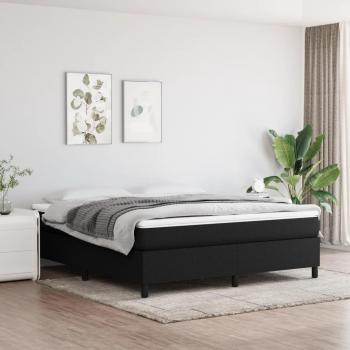 Cama box spring con colchón negro 160x200 cm en tela