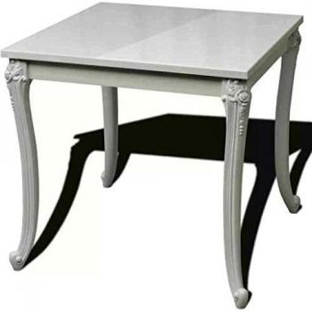 High Gloss White Dining Table 31.5x31.5x29.9 (80x80x76 cm)