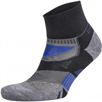 Balega Enduro V de Tech Quarter Sock, Unisex, Enduro V-Tech Quarter, Negro/Gris, Large