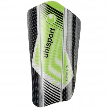 Uhlsport Super Lite Plus Espinilleras, Unisex, Negro/Verde Fluor/Blanco, XXS