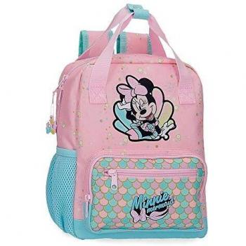 Disney Minnie Mermaid Mochila Preescolar Adaptable a Carro Rosa 23x28x10 cms Poliéster 6.44L