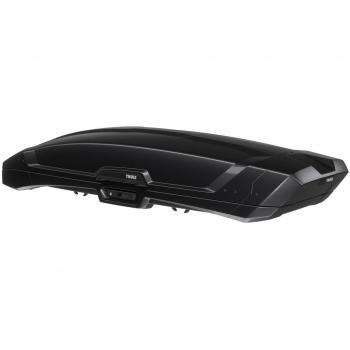 Cofre de Techo Thule Vector L Negro 430L, capacidad de 430 litros, diseño aerodinámico, fácil acceso desde ambos lados, sistema de montaje rápido y seguro, compatible con la mayoría de las barras de techo