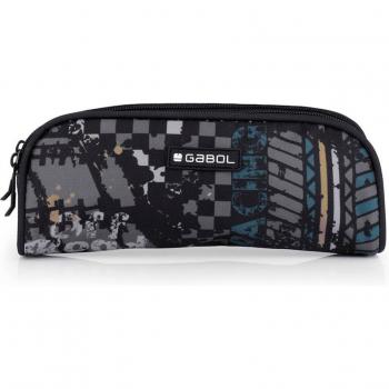 Estuche doble Gabol ROAD azul y negro impermeable