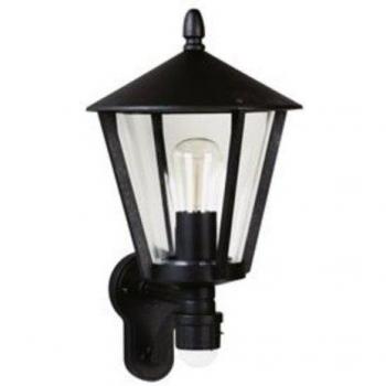 Aplique de exterior 671, negro con detector de movimiento IP44