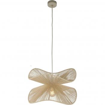 Lámpara colgante Lindby Valdorin, beige, papel, Ø 40 cm, E27