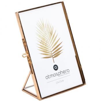 Marco de Fotos Elegante en Metal y Vidrio Dorado - 10x15 cm Atmosphera