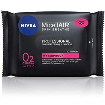 NIVEA MicellAIR Professional Toallitas Desmaquilladoras, toallitas de limpieza facial, desmaquillador de ojos y rostro para todo tipo de piel - 1 x 20 uds