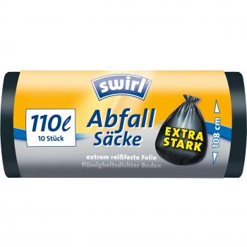 Swirl basura 110 Liter, Colour Negro, extrafuerte - 10 pcs