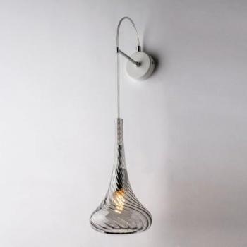 Aplique Contemporáneo Nemesi de Vidrio Pirex Gris Humo 1 Luz E14
