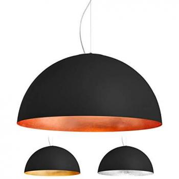 Lámpara de Techo Colgante Venice Negra con Interior de Cobre, E27, 60cm