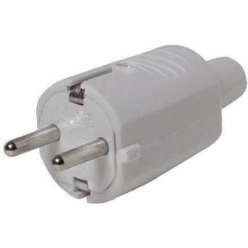 Clavija de Goma Blanca 16A 230V-250V con TT y Base Móvil