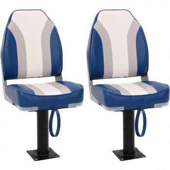 Set de Asientos Plegables para Barco 4 Piezas con Respaldo Alto