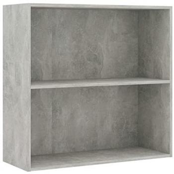Estantería 2 niveles contrachapada gris hormigón 80x30x76,5cm