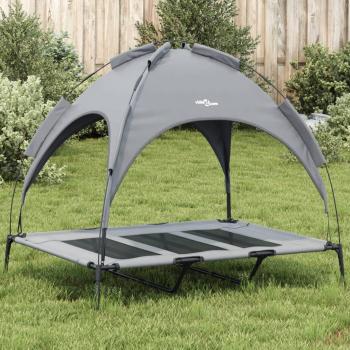 Cama para perros con dosel de tela Oxford y acero de color antracita