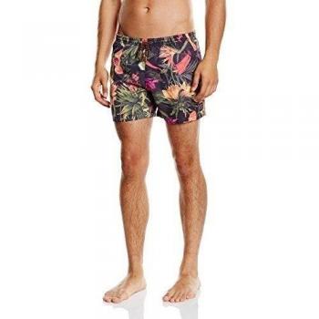 Protest Rhino - Bañador para hombre, color negro estampado, talla L