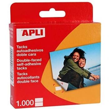 Apli 114 Tacks Autoadhesivos Doble Cara Caja Expendedora,12 X 16 Mm X 114