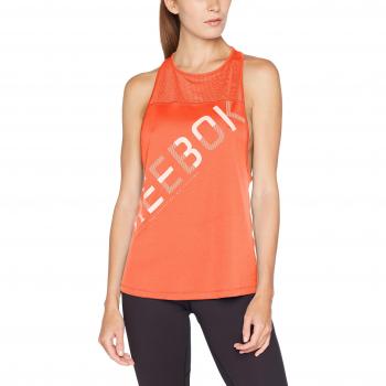 Reebok WOR Graphic Mesh Tank Camiseta, Mujer, Naranja