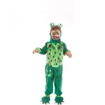 Disfraz infantil Rana Zombie y maquillaje de Halloween talla 3-5 años