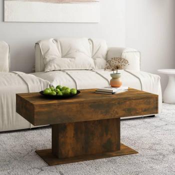 Mesa de centro de madera contrachapada roble ahumado 96x50x45 cm