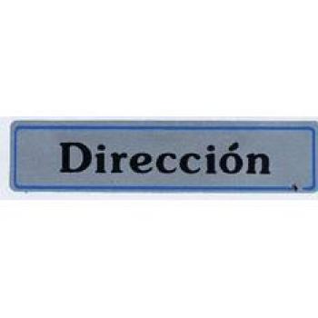 PLACA SEÑALIZACION SUPER-LETRA SL AUTOADHESIVA DIRECCION ALUMINIO PLATA 175X040MM A22