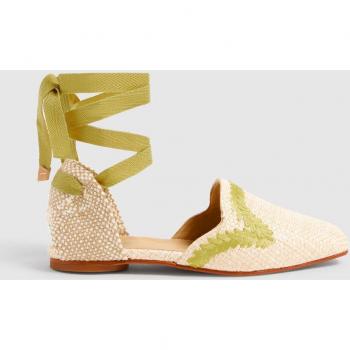 Castañer - Alpargatas Goya en beige y verde de nylon