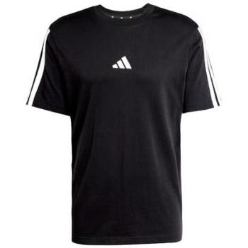 Playera Adidas Essentials 3 Franjas Jersey Corto Logo Negro - Hombre - S