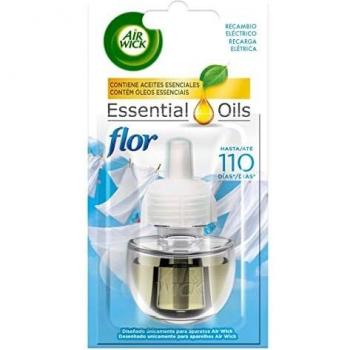 Air Wick Eléctrico - Recambio de Ambientador Automático Eléctrico, Esencia para Casa con Aroma a Ropa Limpia, Negro, Flor, 19 Mililitros