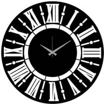 Reloj de Pared Epikasa Números Grandes 40, Metal Negro, 50x0,15x50 cm