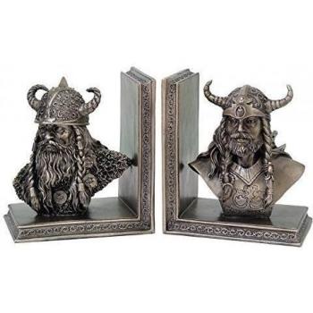 ... Set de 2 sujetalibros vikingos bronceados Teutons figura Eric