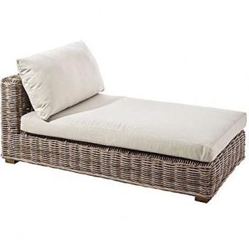 Sofá Modular Chaise Longue de Rattan Natural de 80x160x53 cm - LOLAhome