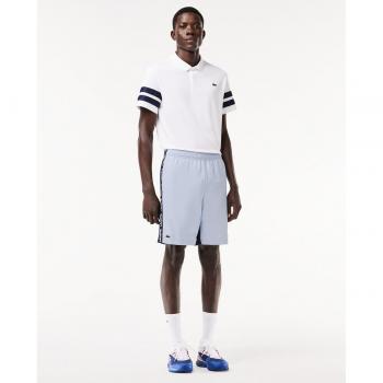 Pantalón corto Lacoste Sportsuit Stripe Logo azul claro y azul marino para hombre