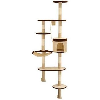 vidaXL Rascador para Gatos de Pared con Postes de Sisal 194 cm Beige y Marrón