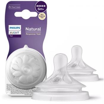 Philips Avent Natural Response Flow 5 Baby Bottle Teat 6 m+ Fast Flow 2 pc
