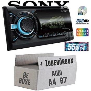Audi A4 B7 BOSE Concert - Sony WX800UI - 2DIN CD/MP3/USB Autoradio - Einbauset
