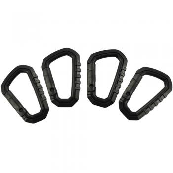 Al aire libre D mosquetones ganchos plástico Snap Mochila linterna Clips Set de 4