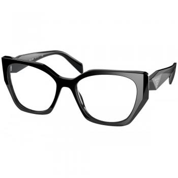 Prada VPR18W 1AB1O1 Black Geometric Woman's Eyeglasses