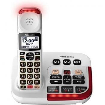 PANASONIC KX-TGM420W Amplified Cordless Phone with Answering System in White