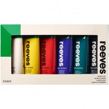 Reeves - Pintura acrílica 200ml, colores surtidos - Paquete de 6