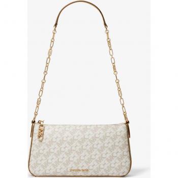 Michael Kors Contrast Monogram Shoulder Bag Beige Female ONE SIZE