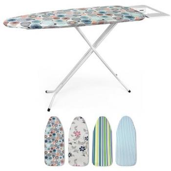 Tabla de Planchar Regulable 85 cm, Estampados Variados, 97x33 cm, Antideslizante con Soporte para Plancha