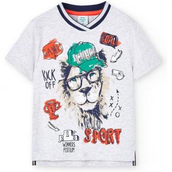 Camiseta de niño de manga corta Boboli con dibujo frontal BCI