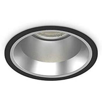 Foco empotrable Off Metal, aluminio Negro 1 bombilla 10cm Ideal Lux - off Downlight Empotrable Redondo Negro 16,2cm 3000K