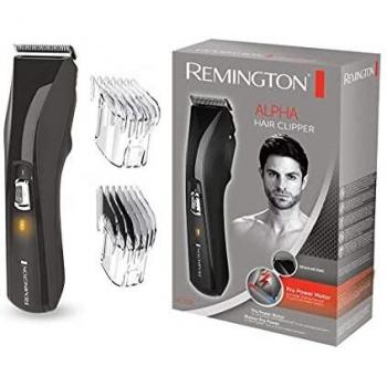 Remington Alpha Máquina de Cortar Pelo - Cortapelos con Cable e Inalámbrico, Cuchillas de Acero Avanzado, 2 Peines, Negro - HC5150