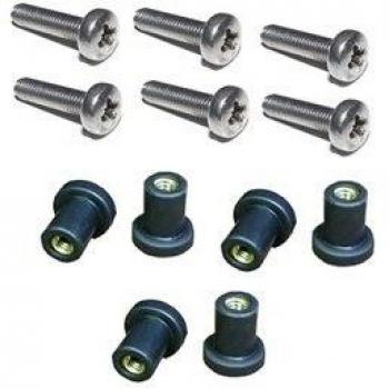 Tuerca de neopreno M5 M5 con tornillo Pozi de acero inoxidable de grado marino de 20 mm