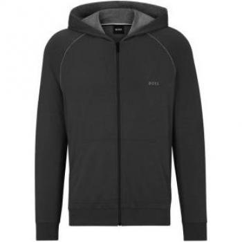 Sudadera Mix&Match negro BOSS Hombre Chaqueta Sudadera con Capucha