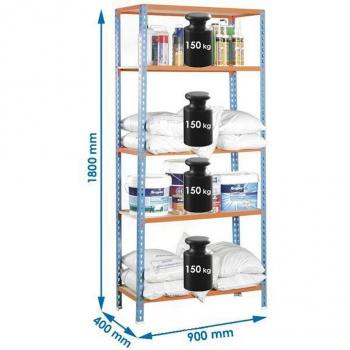 PROFER TOP - Estanteria S/T Azul/Naranja+Ma Profer Top 180X90X40