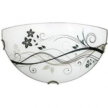 Aplique Neoclásico Lotus Gris 32x16 cm con Vetro y Portalámpara E27