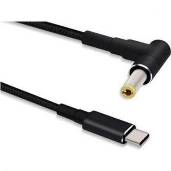 Adaptador de género USB-C a DC 5.5*2.5mm 9V Negro